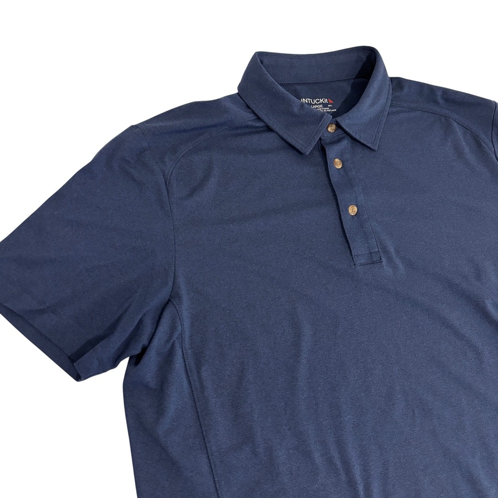 UNTUCKit Polo Shirt Mens L Navy Blue Clavidor Performance Stretch Golf Sports